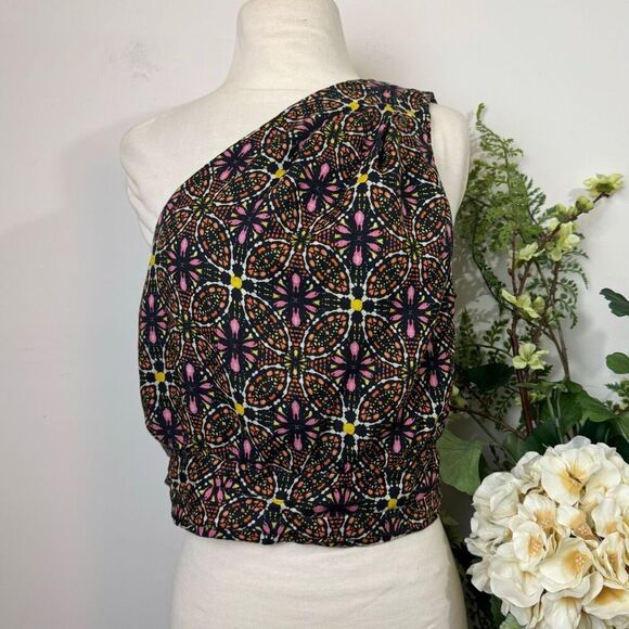 ANTHROPOLOGIE | one-shoulder linen top | medium | linen - Picture 1 of 12